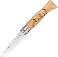 Нож складной Opinel №8 VRI Animalia Deer олень / 1620 (8.5см, нержавеющая сталь) - 