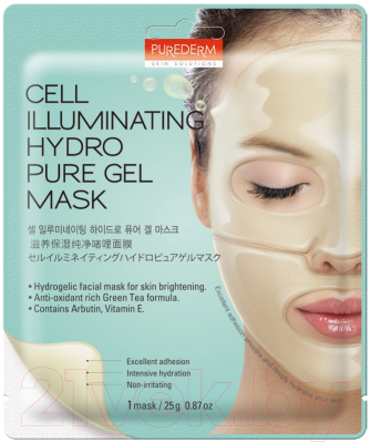 Маска для лица гидрогелевая Purederm Cell Illuminating Hydro Pure Gel Mask Для сияния (25г)