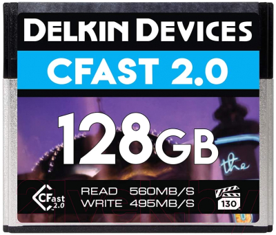 

Карта памяти Delkin, Devices Premium CFast 2.0 128GB 560X VPG 130 (DCFSTV128)