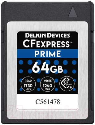 Карта памяти Delkin Devices Prime CFexpress 64GB (DCFX0-064)