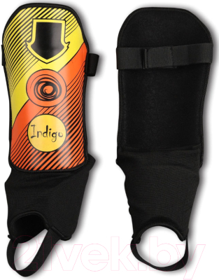 Щитки футбольные Indigo 1250 (S, оранжевый/желтый)