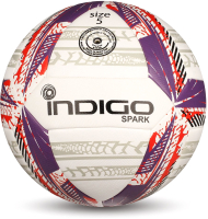 Футбольный мяч Indigo Spark / IN158 (размер 5, белый/фиолетовый/красный) - 
