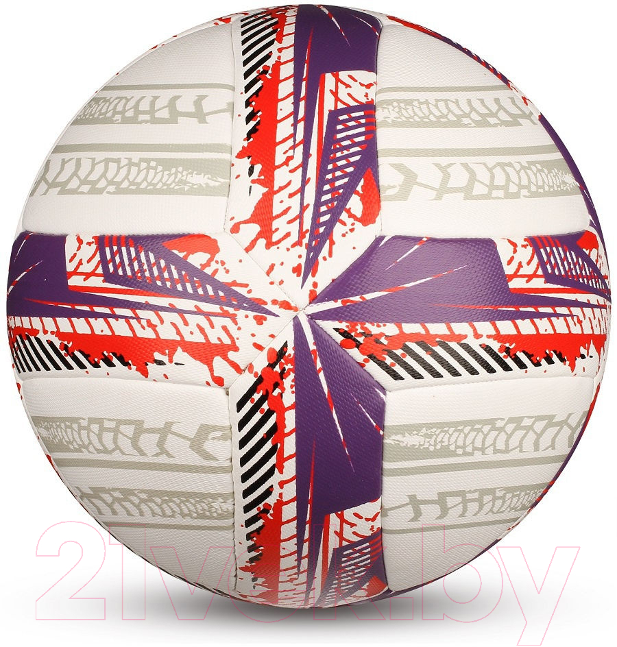 Футбольный мяч Indigo Spark / IN158 (размер 5, белый/фиолетовый/красный)