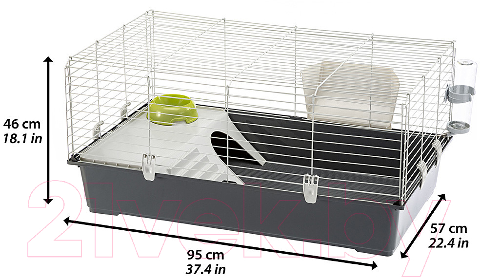 Клетка для грызунов Ferplast Rabbit100 New / 57052370 (темно-серый)