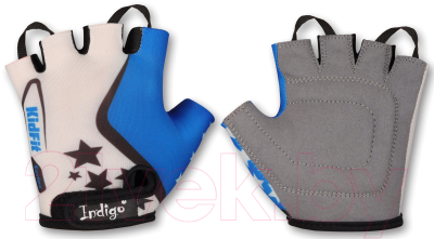 Велоперчатки Indigo SB-01-8803 (4XS, белый/голубой)