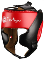 Боксерский шлем Indigo 250046 (L, черный/красный) - 