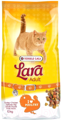 Сухой корм для кошек LARA Adult с индейкой и курицей / 441061 (10кг)