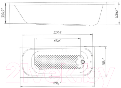 Ванна акриловая Cersanit Build 150x70 / WP-BUILD-150-W (с ножками и экраном)