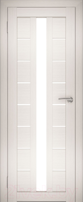 Дверь межкомнатная Юни Амати 18 60x200 (эшвайт/стекло белое)
