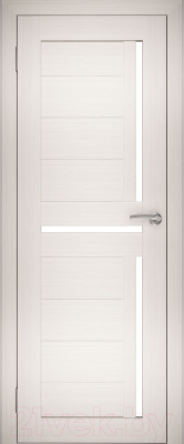 Дверь межкомнатная Юни Амати 18 70x200 (эшвайт/стекло белое)