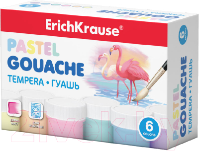 Гуашь Erich Krause Pastel / 50540 (6цв)