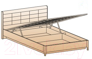 Двуспальная кровать Лером Камелия КР-1073-БД 160x200 (дуб беленый)