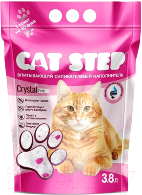 Наполнитель для туалета Cat Step Crystal Pink / 20363016 (3.8л/1.6кг)