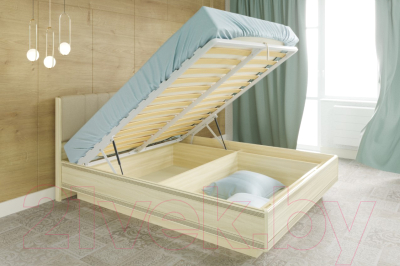 Двуспальная кровать Лером Карина КР-1013-АС 160x200 (ясень асахи)