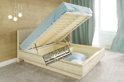Двуспальная кровать Лером Карина КР-1013-ГС 160x200 (гикори джексон светлый)