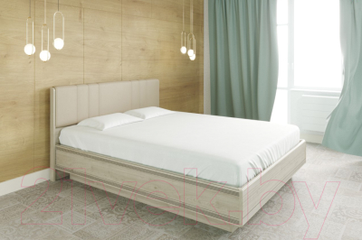 Двуспальная кровать Лером Карина КР-1013-ГС 160x200 (гикори джексон светлый)