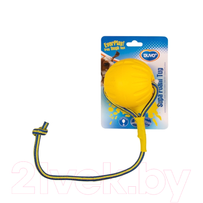 Игрушка для собак Duvo Plus Мяч на веревке / 11292/DV (желтый)