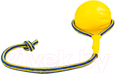 Игрушка для собак Duvo Plus Мяч на веревке / 11291/DV (желтый)