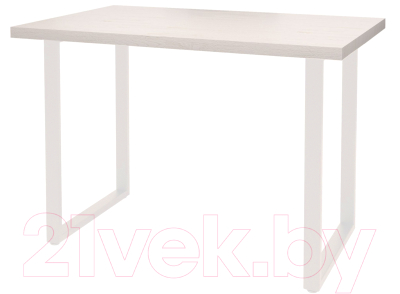 Обеденный стол Millwood Лофт Ницца Л 130x80x75 (дуб белый Craft/металл белый)