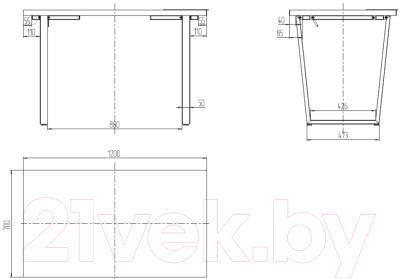 Обеденный стол Millwood Лофт Уэльс Л 120x70x75 (дуб белый Craft/металл черный)