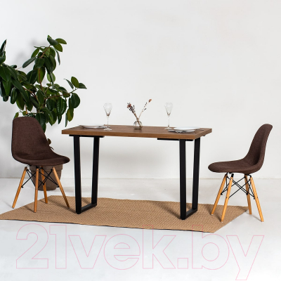 Обеденный стол Millwood Лофт Уэльс Л 160x80x75 (дуб табачный Craft/металл черный)