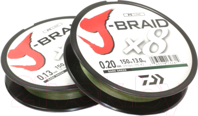 

Леска плетеная Daiwa, Зеленый, J-Braid X8 0.10мм 150м / 12751-010RU