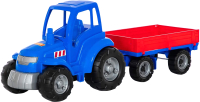 Трактор игрушечный Полесье Чемпион с прицепом (синий) - 