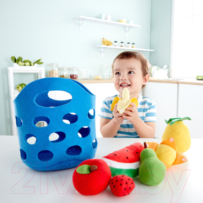 Набор игрушечных продуктов Hape Корзина с фруктами / E3169-HP