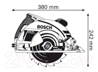 Профессиональная дисковая пила Bosch GKS 190 + Toolbox Pro (0.615.990.L2E)