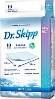 Набор пеленок одноразовых детских Dr.Skipp С суперабсорбентом 60x90 (10шт) - 