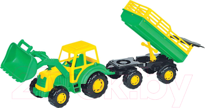 Трактор игрушечный Полесье Алтай №2 с прицепом и ковшом / 35363 - товар по цвету не маркируется
