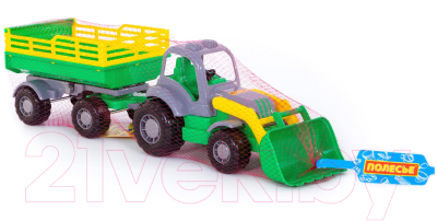 Трактор игрушечный Полесье Крепыш №2 с прицепом и ковшом / 44808