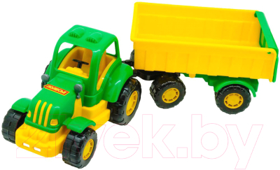 Трактор игрушечный Полесье Крепыш №1 с прицепом и ковшом / 44556 - товар по цвету не маркируется