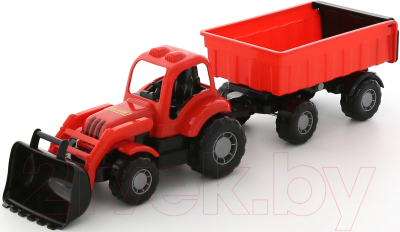 Трактор игрушечный Полесье Крепыш №1 с прицепом и ковшом / 44556 - товар по цвету не маркируется