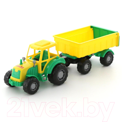 Трактор игрушечный Полесье Мастер №1 с прицепом / 35257