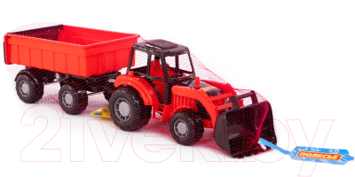 Трактор игрушечный Полесье Мастер №1 с прицепом и ковшом / 35264