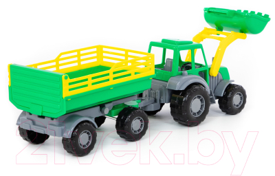 Трактор игрушечный Полесье Мастер №2 с прицепом и ковшом / 35288