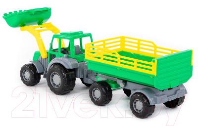 Трактор игрушечный Полесье Мастер №2 с прицепом и ковшом / 35288