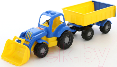 Трактор игрушечный Полесье Силач №1 с прицепом и ковшом / 45027 - товар по цвету не маркируется