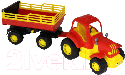 Трактор игрушечный Полесье Силач №2 с прицепом / 44969 - товар по цвету не маркируется