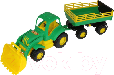 Трактор игрушечный Полесье Силач с прицепом / 45034 - товар по цвету не маркируется