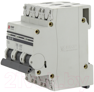 Выключатель автоматический EKF ВА 47-63 3P 16А (C) 4.5kA PROxima / mcb4763-3-16C-pro