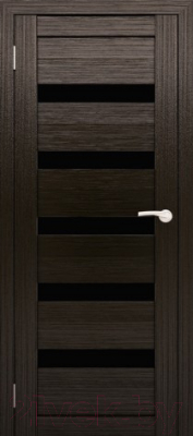 Дверь межкомнатная Юни Амати 03 60x200 (дуб венге/стекло черное)