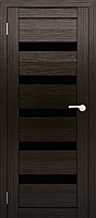Дверь межкомнатная Юни Амати 03 90x200 (дуб венге/стекло черное) - 