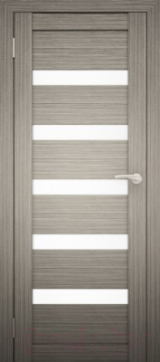 Дверь межкомнатная Юни Амати 03 60x200 (дуб дымчатый/стекло белое)
