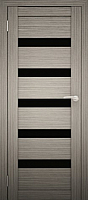 Дверь межкомнатная Юни Амати 03 60x200 (дуб дымчатый/стекло черное) - 