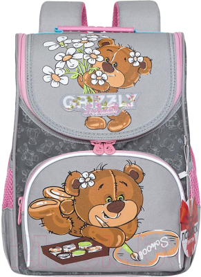 Школьный рюкзак Grizzly RAm-084-6 (серый)