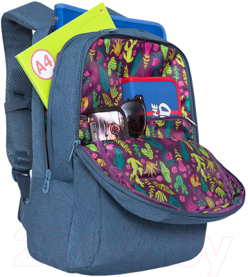 Школьный рюкзак Grizzly RD-044-2 (джинсовый)