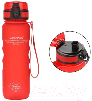 Бутылка для воды UZSpace Colorful Frosted Limited / 3044 (500мл, красный)