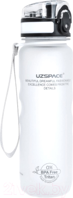 Бутылка для воды UZSpace Colorful Frosted Limited / 3044 (500мл, белый)
